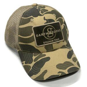 Garth Brooks Stadium Tour Black Patch Trucker Hat SnapBack Adjustable Cap Camo‎